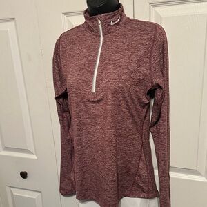 Nike | Women's Heathered Burgandy Long Sleeve Shirt w/ Reflective Strip - Medium